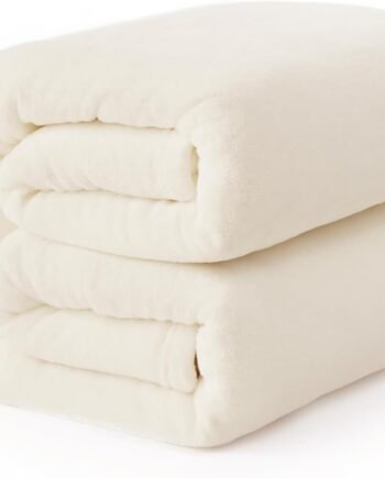 Fleece Blanket Twin Size Beige, Soft Cozy Twin Blanket, Fuzzy Flannel Lightweight Blanket for Bed, Sofa, Couch, Travel, Camping, Beige, 60x80 Inches