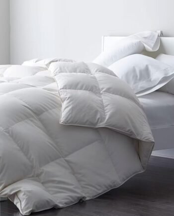 Organic Summer Double Size Duvet 4.5 Tog, Light Goose Feather and Down Quilt, 100% Cotton Shell, Machine Washable (200x200cm White)