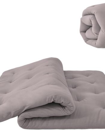 Japanese Floor Futon Mattress  Size 60"x 80",100% Cotton 2.5'' Thicken Tatami Mattress,Foldable Sleeping Pad,Portable Dormitory Tatami Mat,Roll Up Floor Lounger Bed for Adult (Grey)