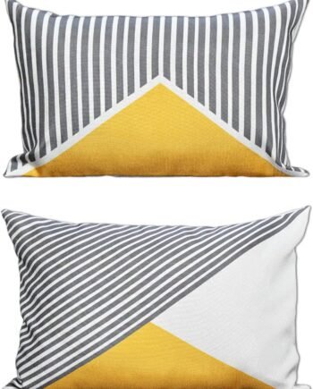 Jute Printed Rectangle Cushion Cover Set of 2 Throw Pillow Covers/Cases for Bed | Couch and Sofa for Home 1