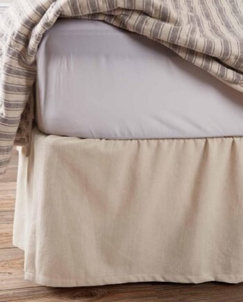 Natural King Bed Skirt, 16" Drop, Beige Cream Dust Ruffle Farmhouse Bedding