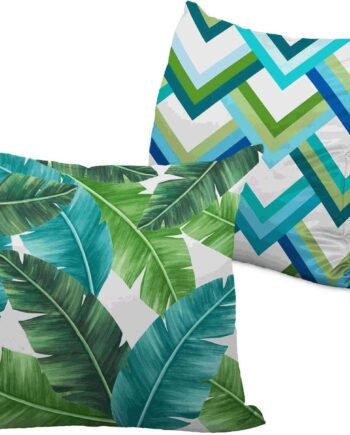 Decorative Printed Cotton Satin Square Cushion Cover Set of 2 Throw Pillow Covers/Cases for Couch Sofa Home (20 x 20 inch or 50cm x50cm)