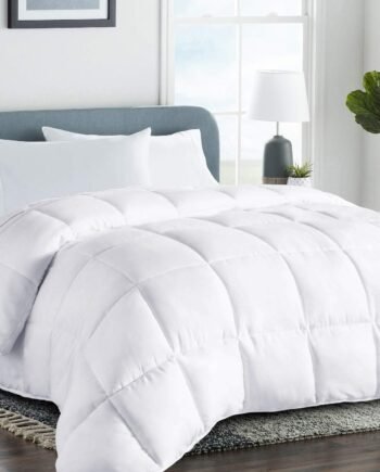 Queen 2100 Series Cooling Comforter Down Alternative Quilted Duvet Insert with Corner Tabs All-Season - Luxury Soft Hotel Comforter - Breathable - Reversible - Machine Washable - White