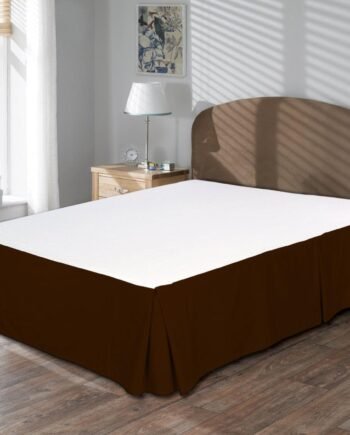 Premium 800 Split Corner Bed Skirt Brown  Size 17" Drop Length - 100% Organic Cotton Bedskirt