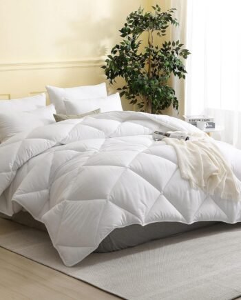 Duvet  Standard 100 All-Year Duvet Sleeping Blanket White Washable 155 x 220 cm