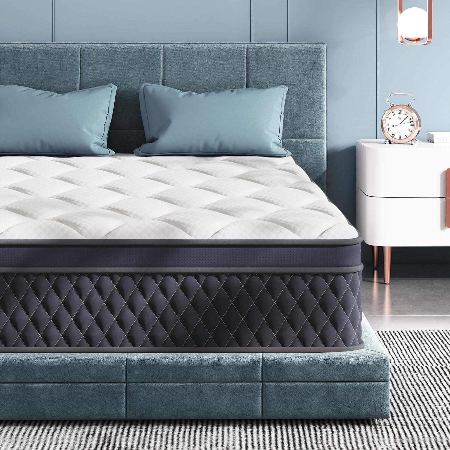 Full Mattress, 12 Inch Hybrid Memory Foam Mattress in a Box, Pressure Relief, Pocket Springs for Motion Isolation, Medium Firm Support, Certified, Fiberglass Free